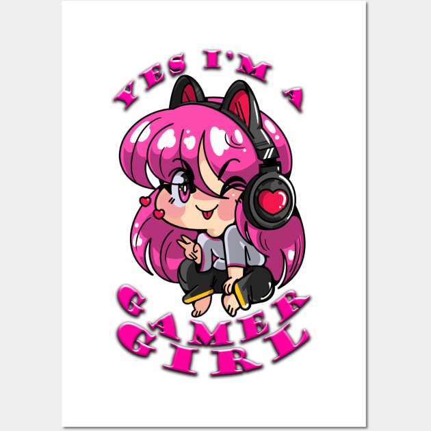 Yes Im A Gamer Girl Pink Wall Art by Shawnsonart